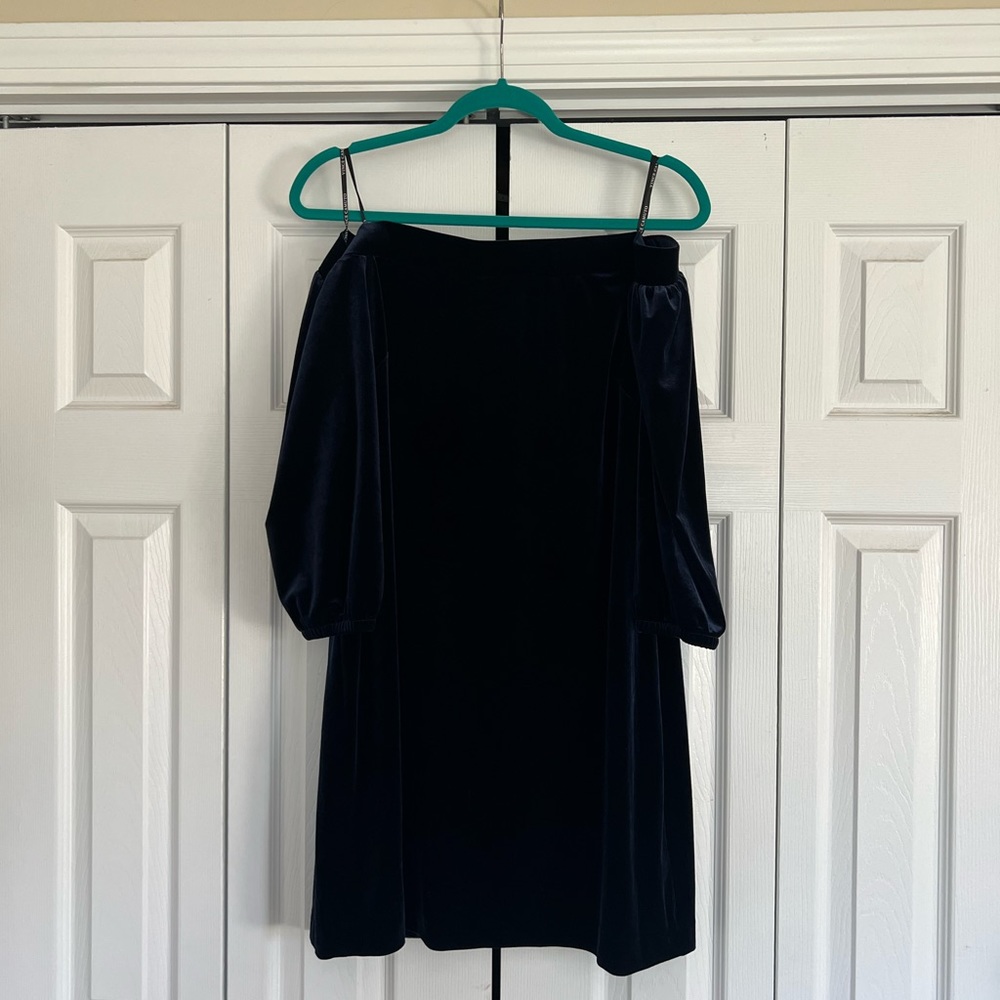 Navy velvet party dress